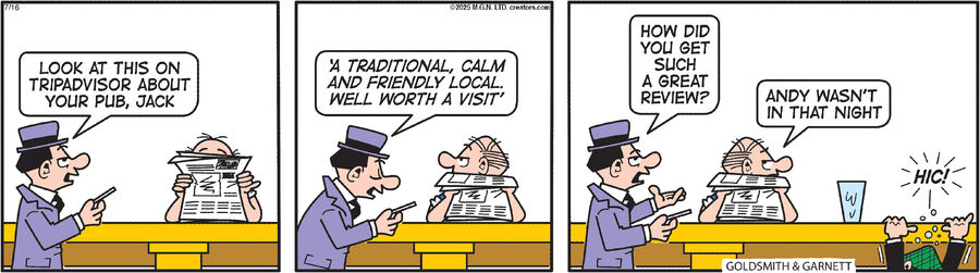 Andy Capp for Jul 16, 2025 by Reg Smythe