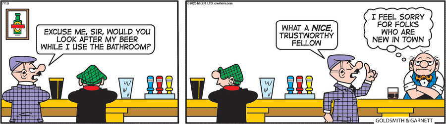 Andy Capp for Jul 19, 2025 by Reg Smythe